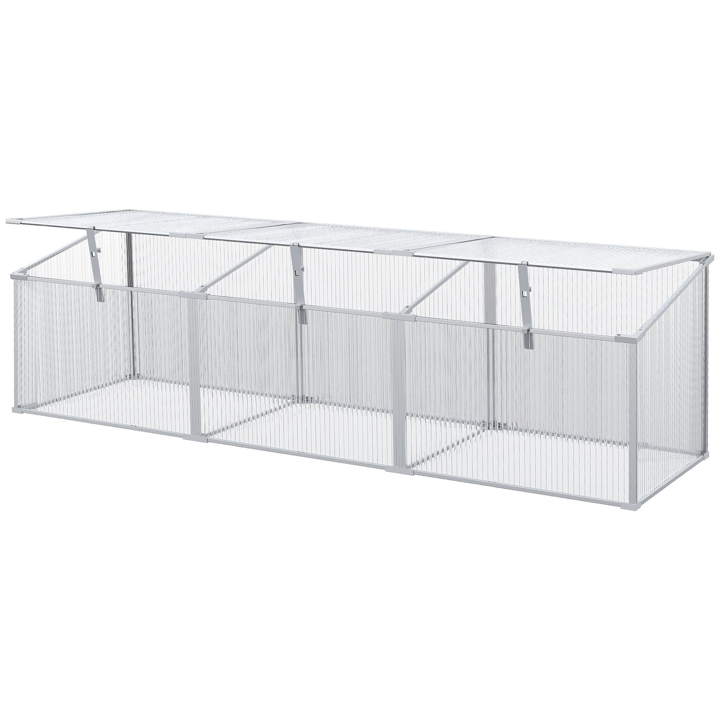 Mini greenhouse with adjustable roof, aluminum - 180x51x51cm
