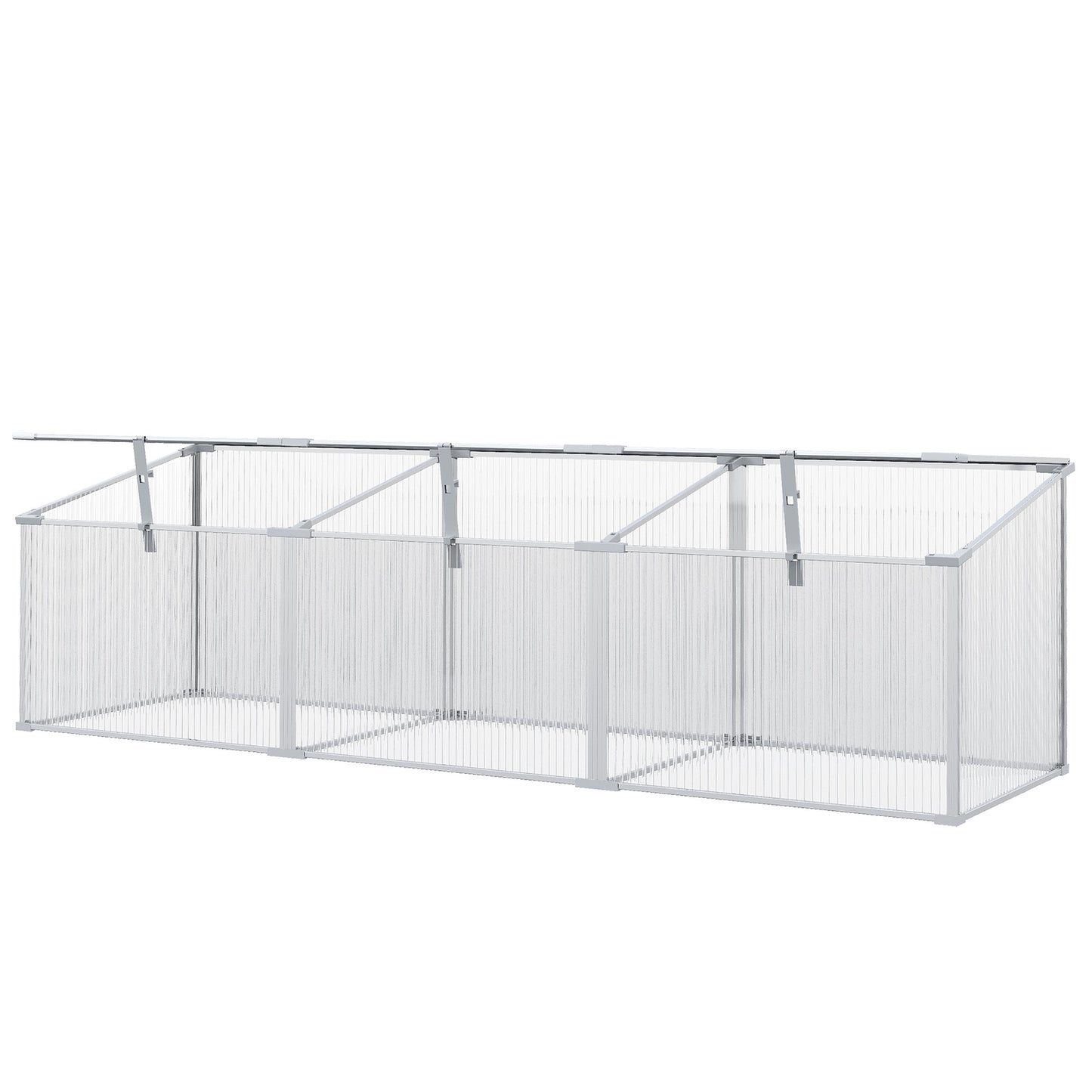 Mini greenhouse with adjustable roof, aluminum - 180x51x51cm