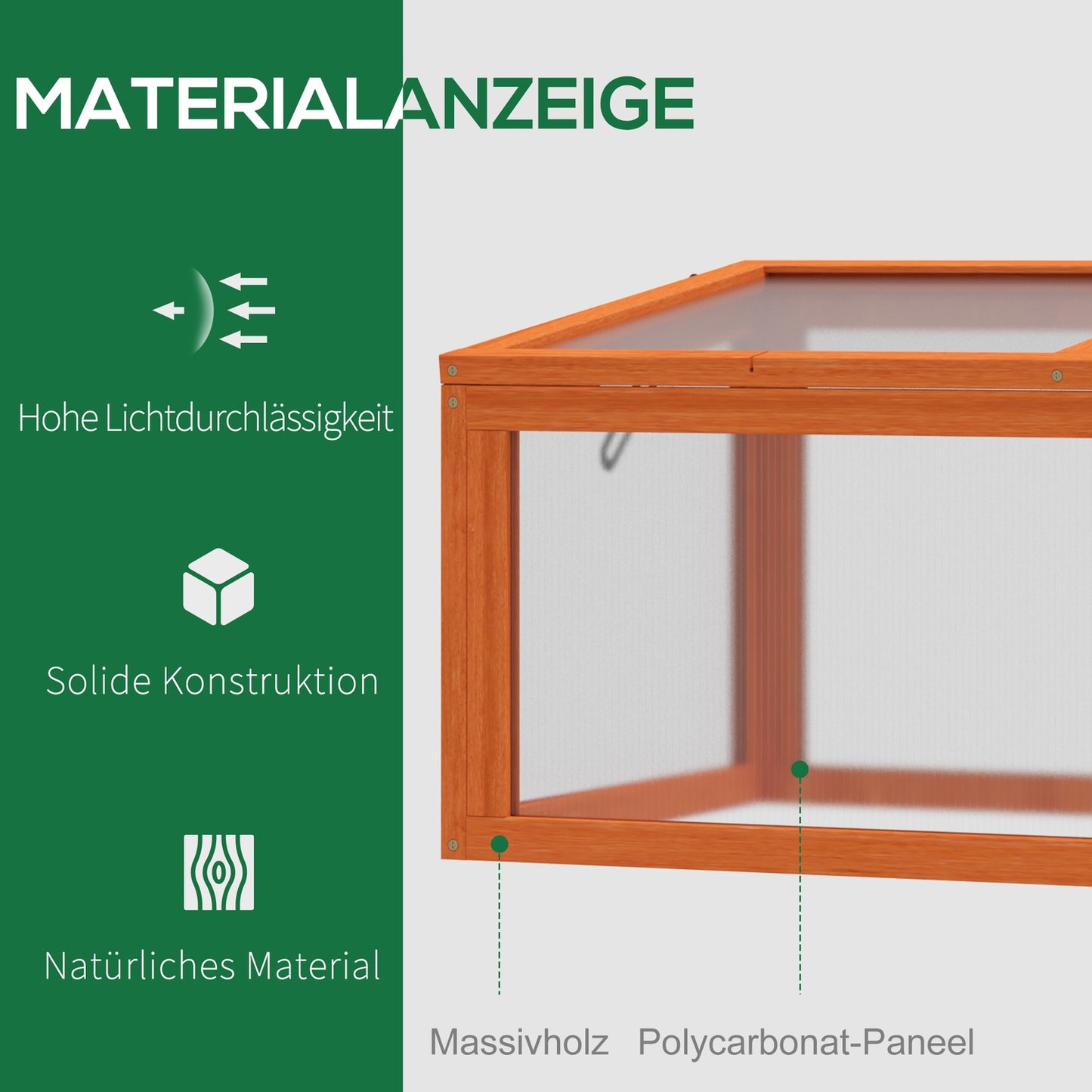 Wooden cold frame Greenhouse, weatherproof, 90x46x40 cm