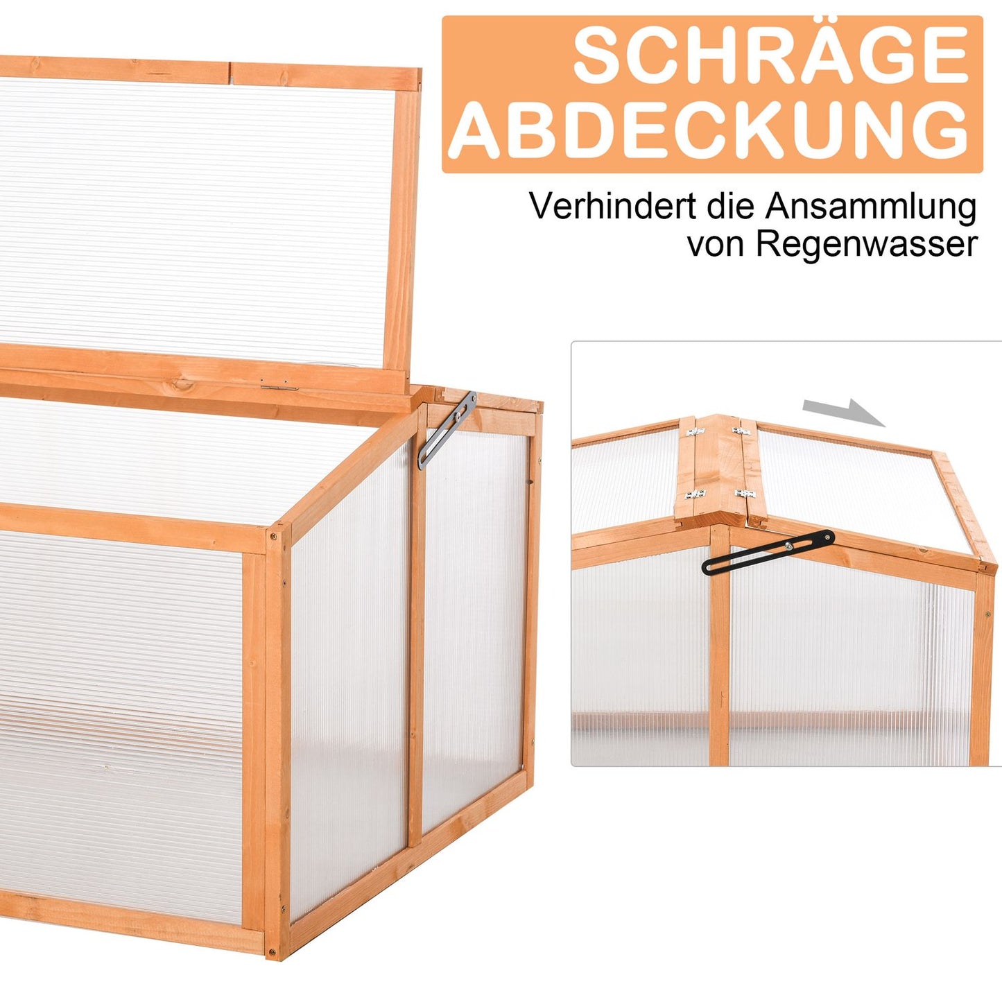 Wood & Polycarbonate cold frame Greenhouse, weather resistant cover
