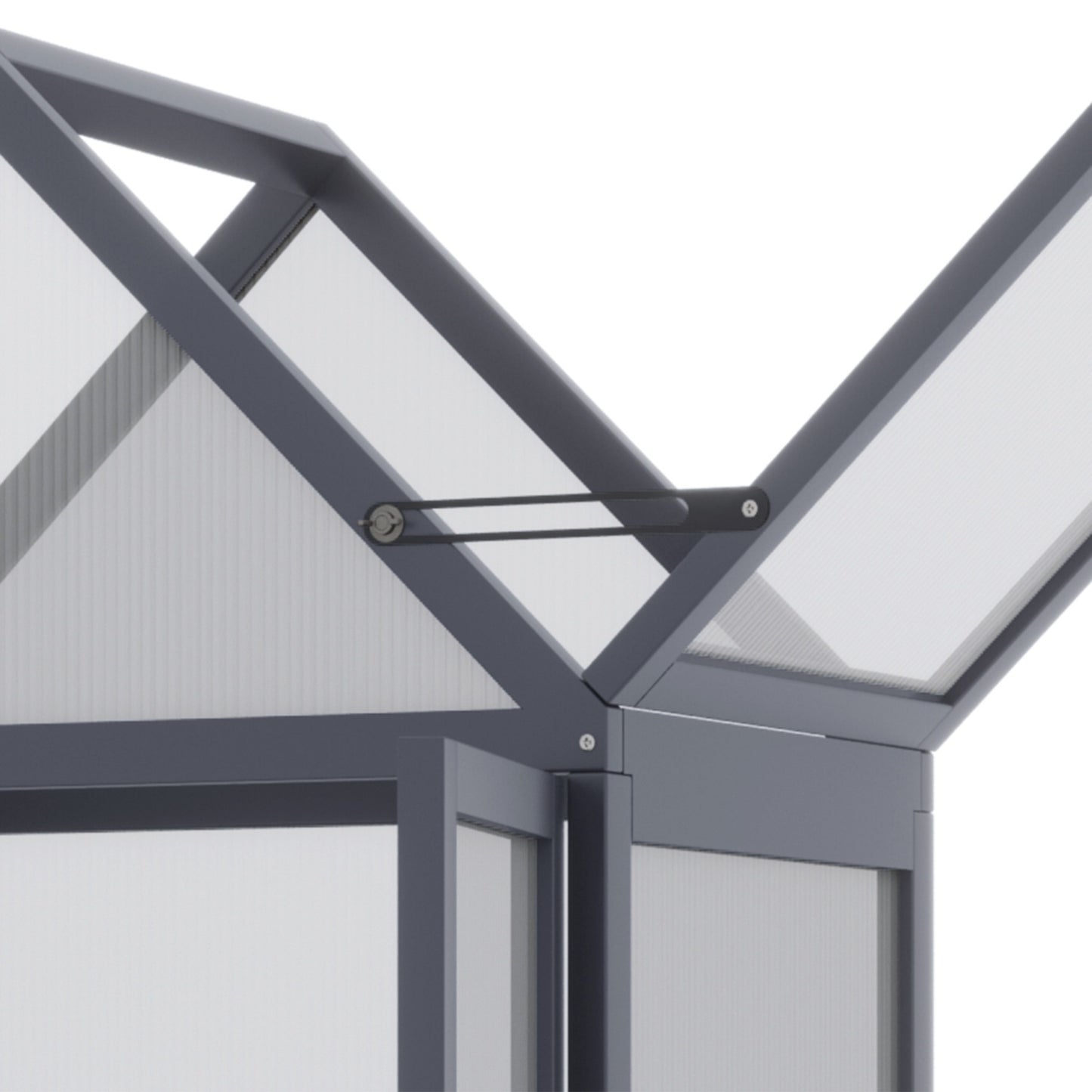 Mini greenhouse, 3-level wooden frame with hinged roof