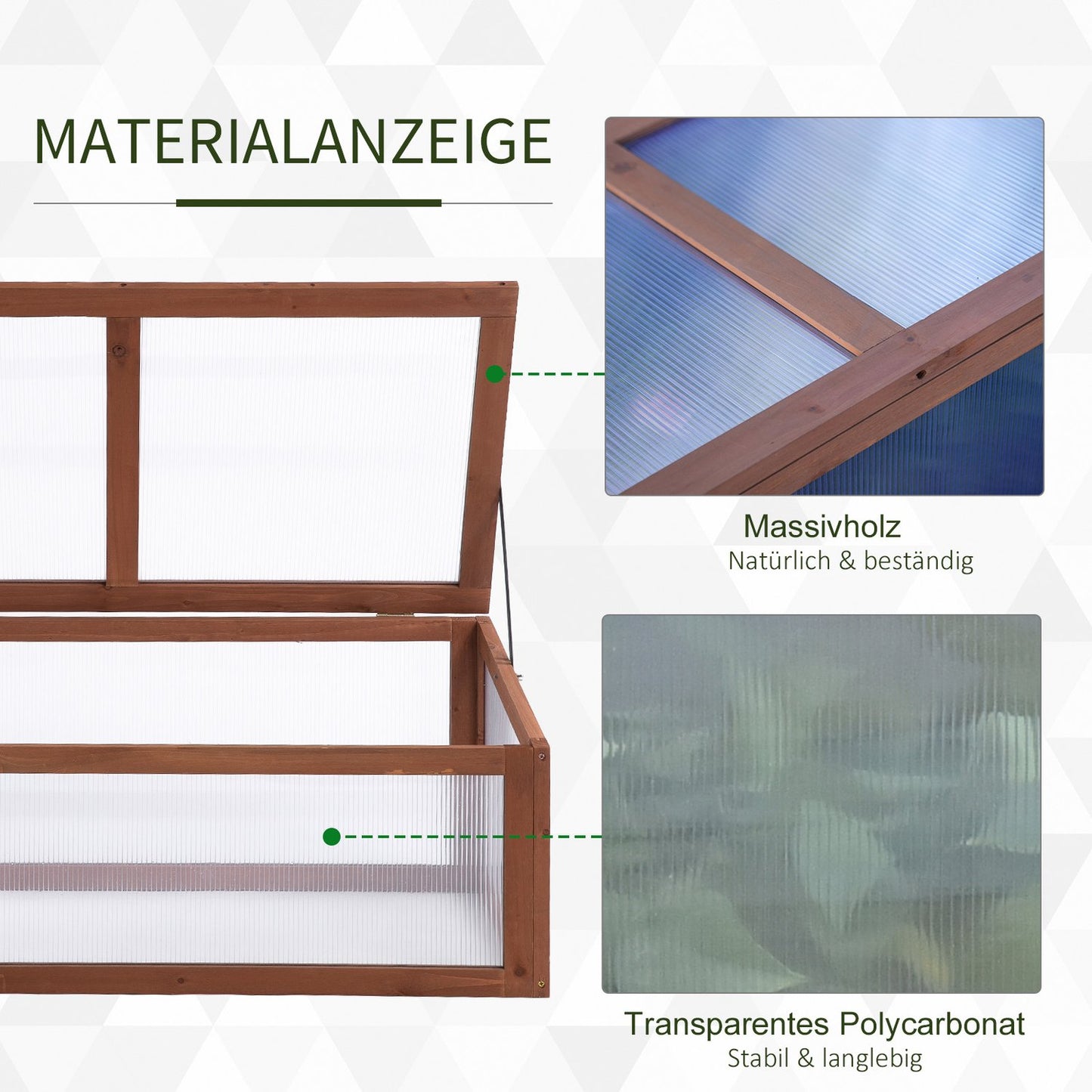 Mini Wooden Cold Frame - UV protected garden greenhouse