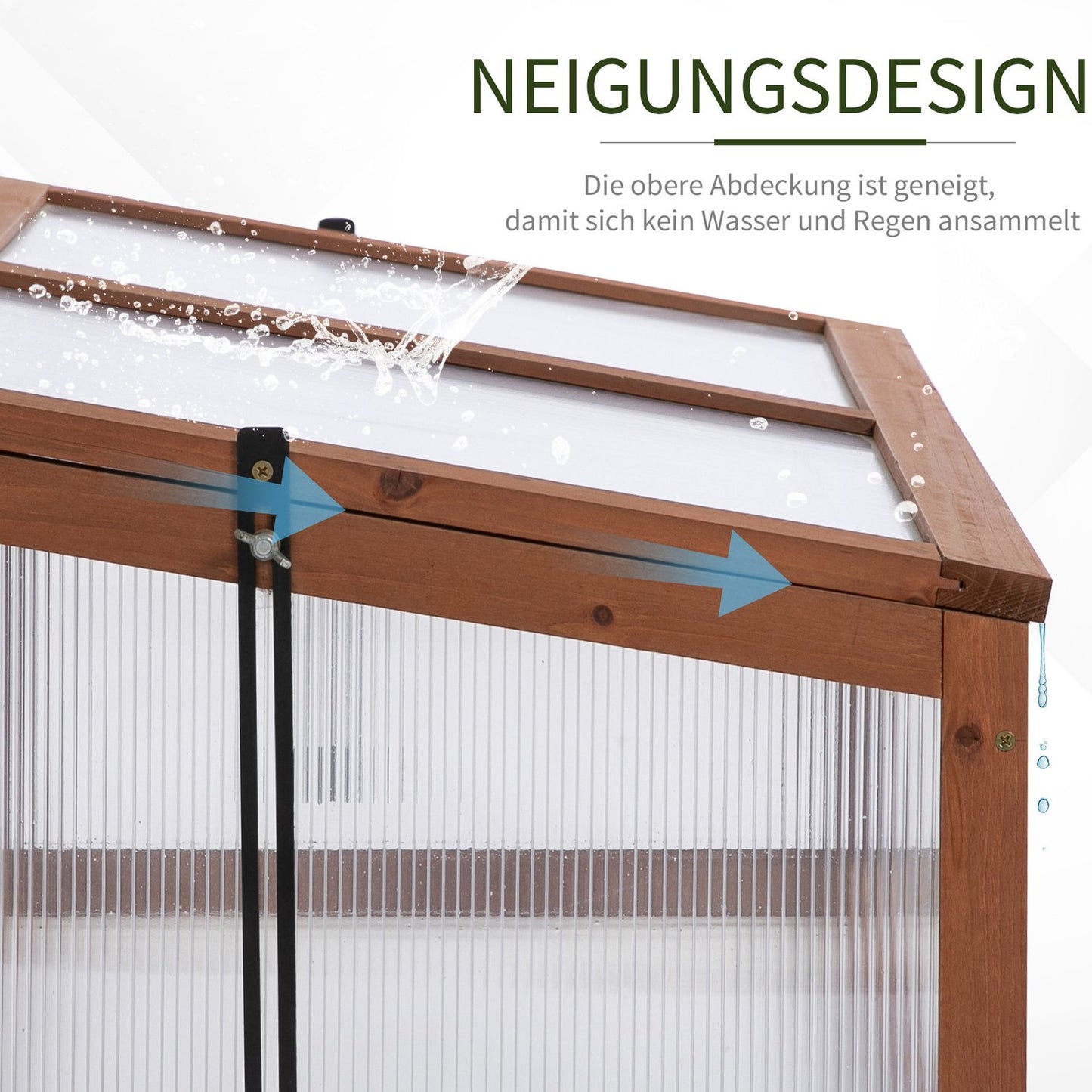 Mini Wooden Cold Frame - UV protected garden greenhouse