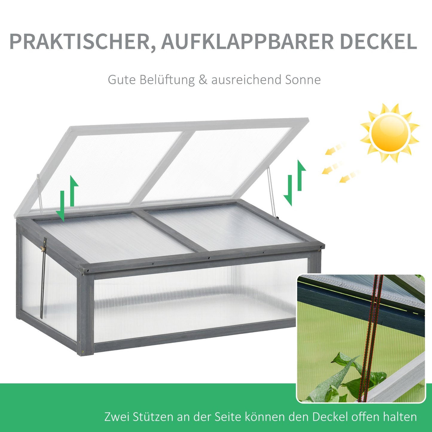 Mini greenhouse with UV protection, Winterproof, 100x65x40 cm