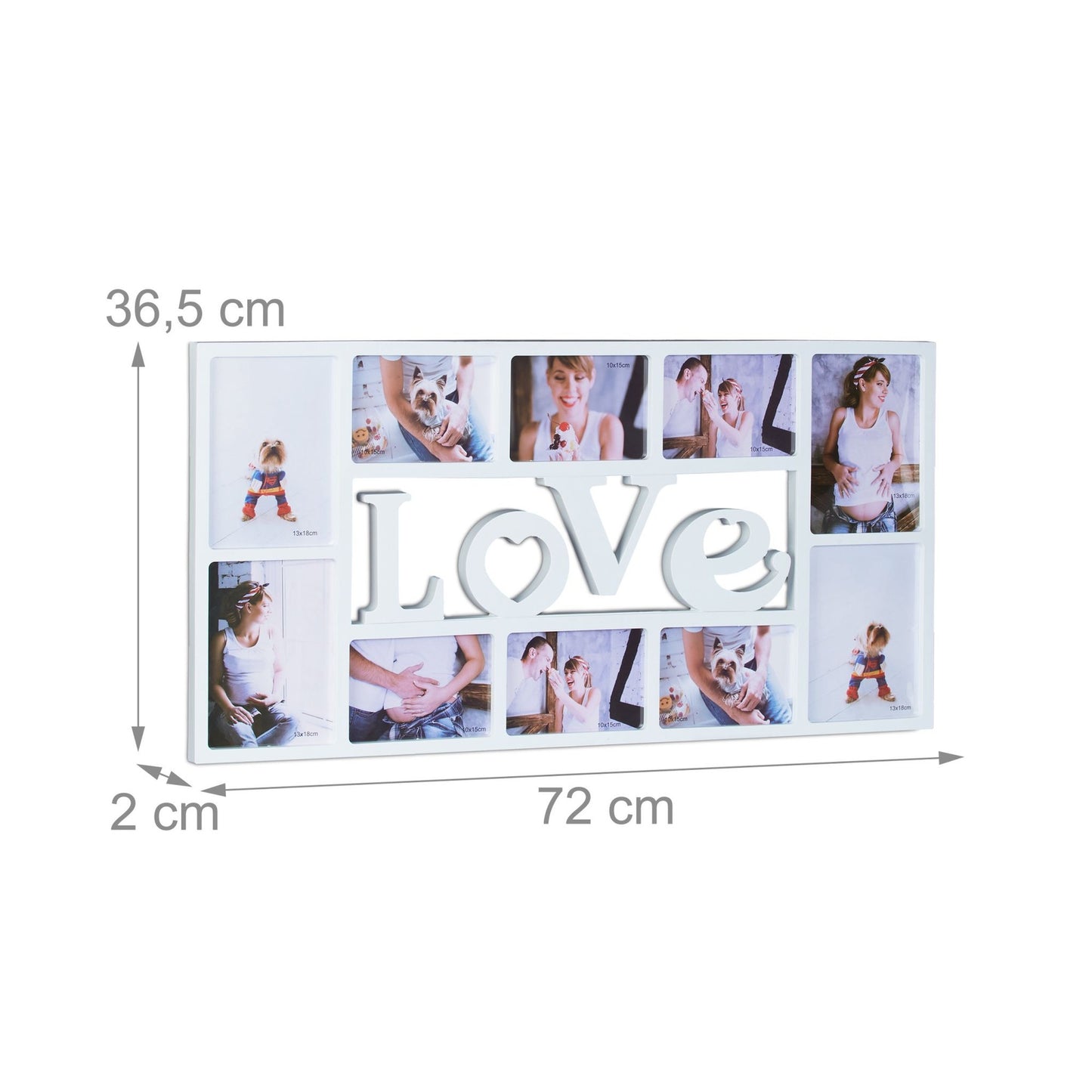 Collage frame LOVE for 10 photos