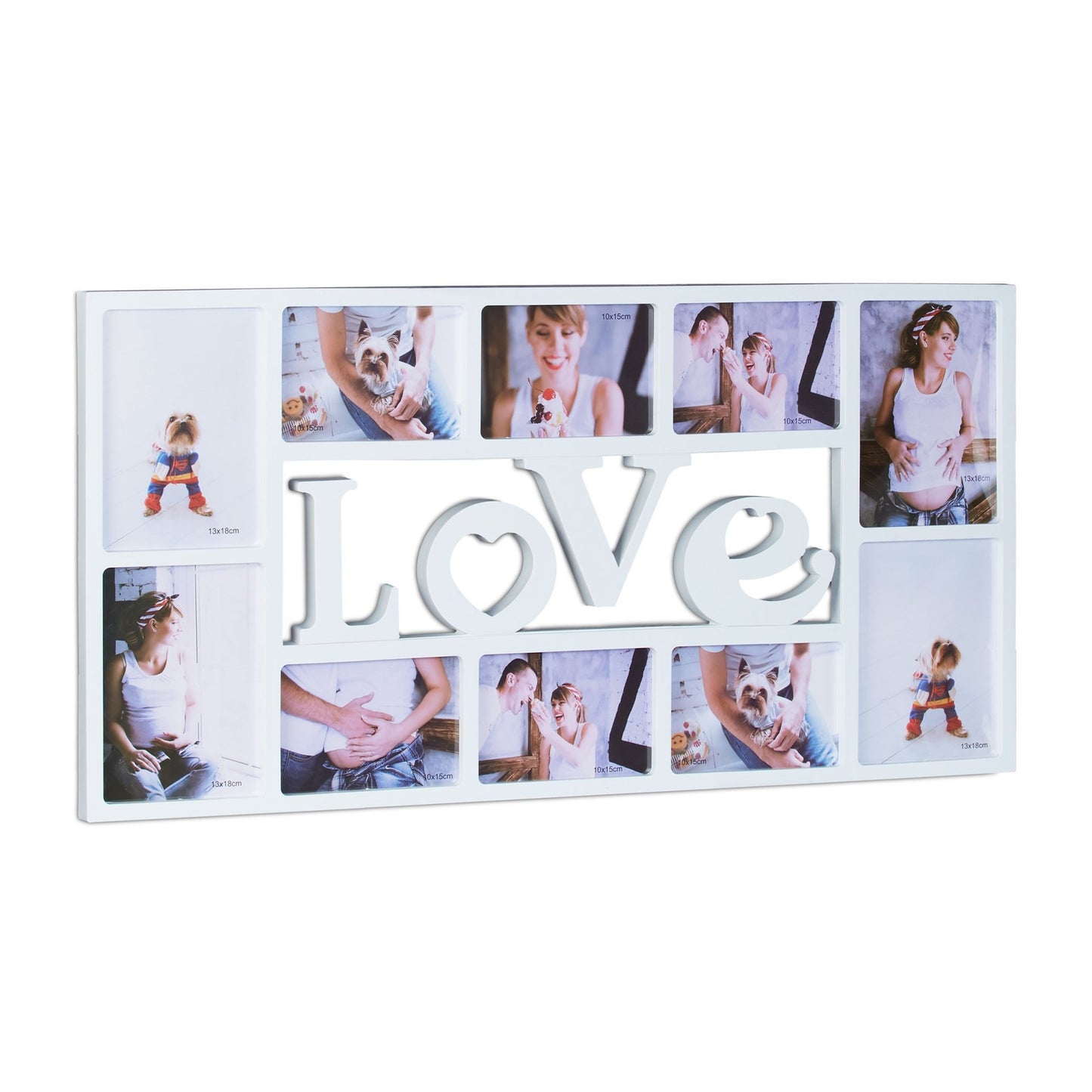 Collage frame LOVE for 10 photos