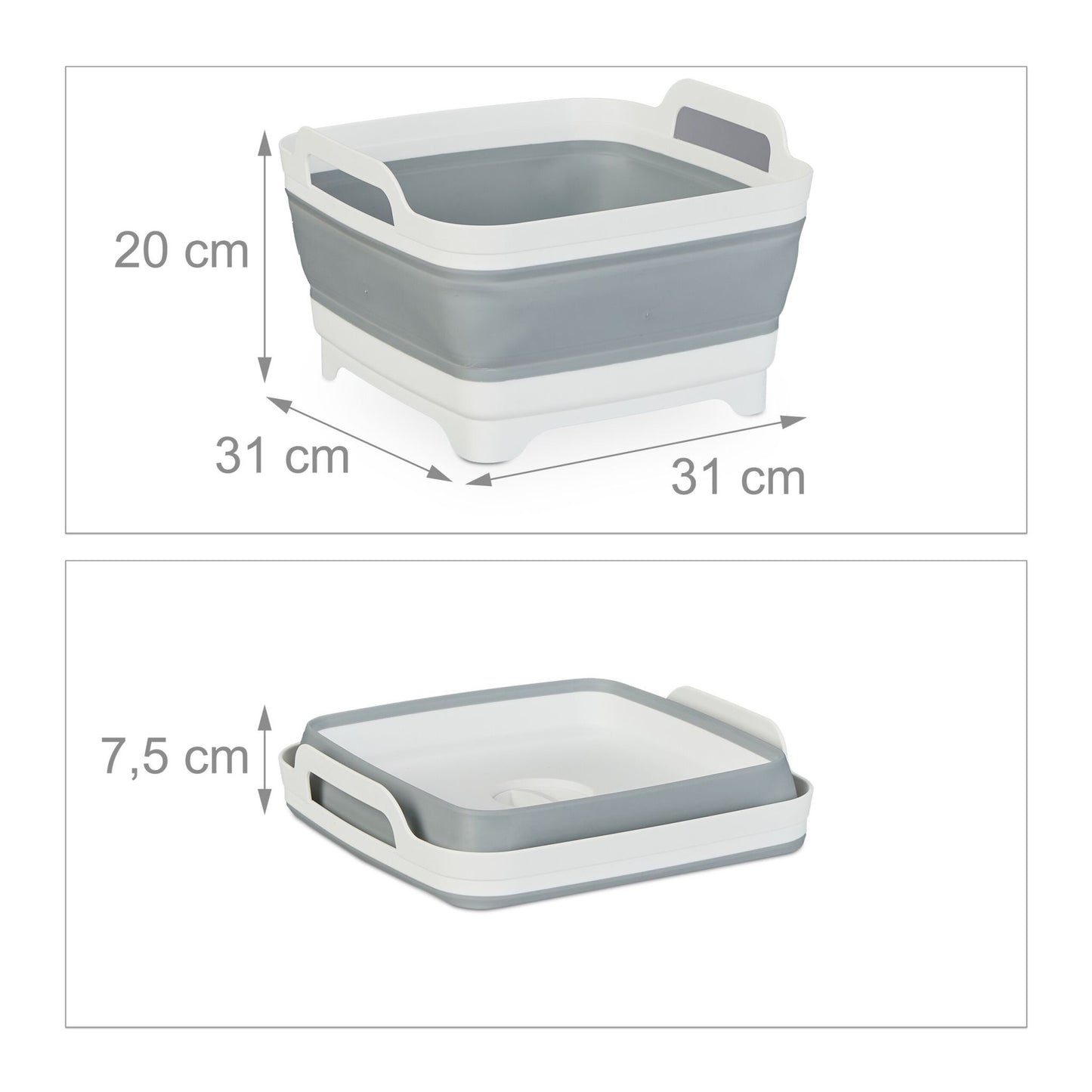 Collapsible Camping Sink Bowl with Drain, 9L Capacity