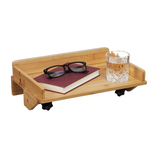 Collapsible bed shelf made of bamboo