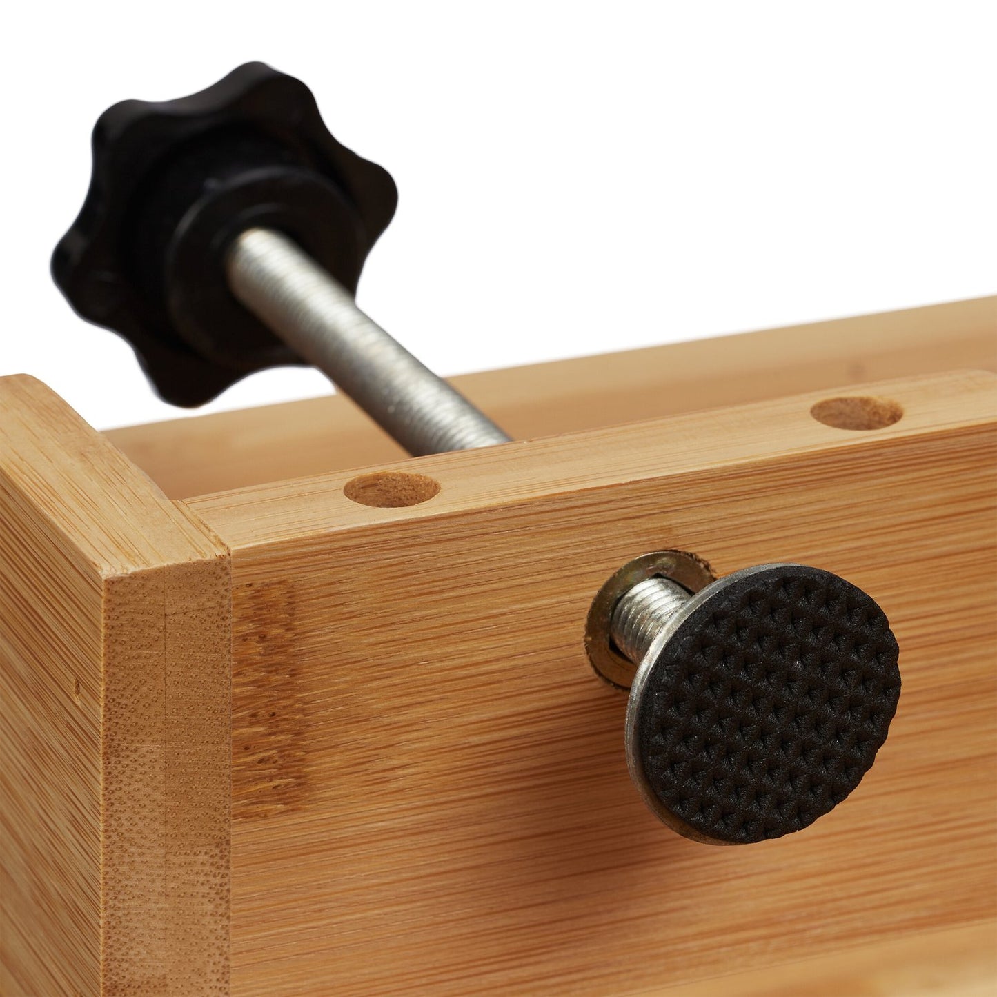 Collapsible bed shelf made of bamboo