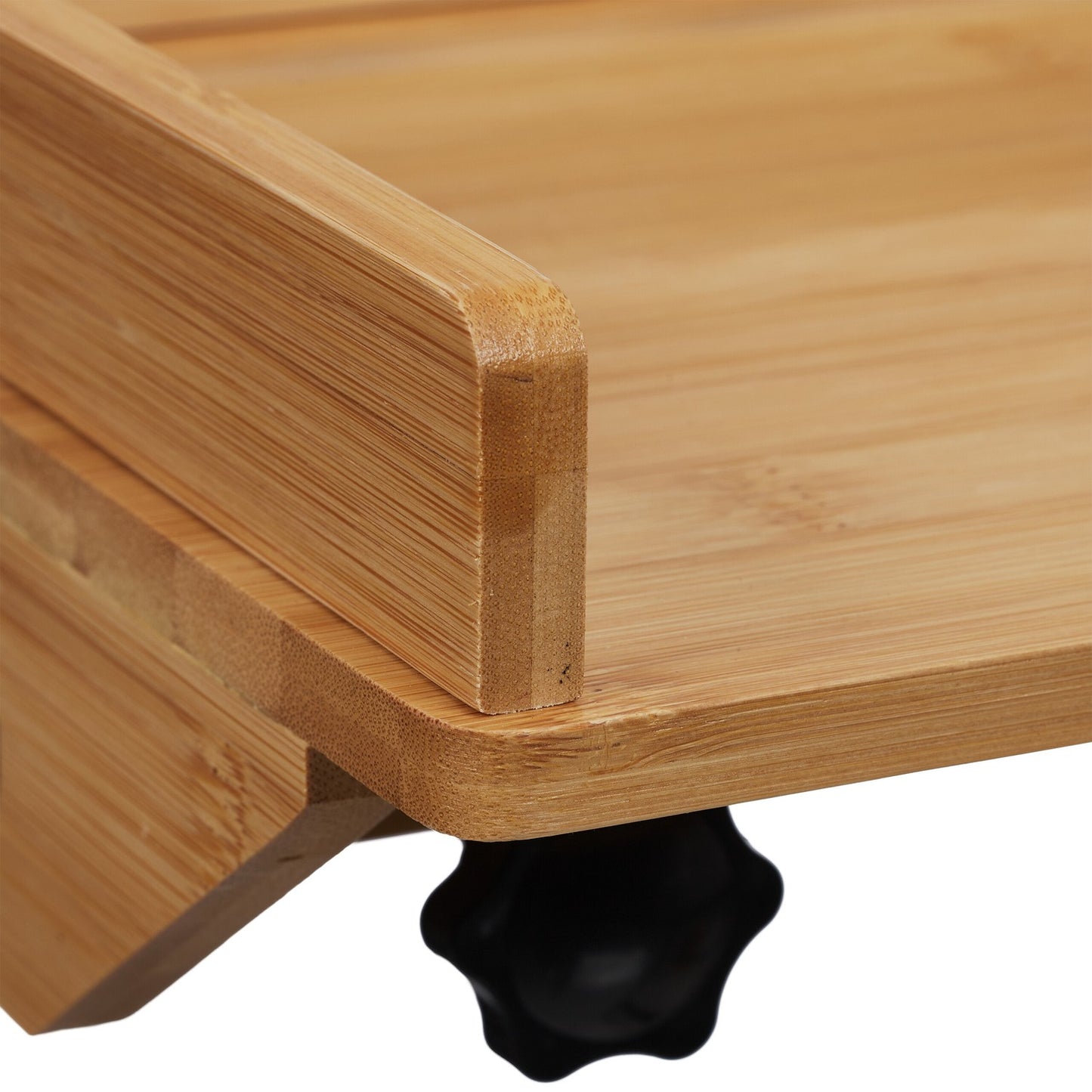 Collapsible bed shelf made of bamboo