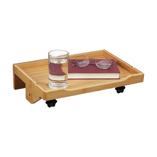 Collapsible bed shelf made of bamboo