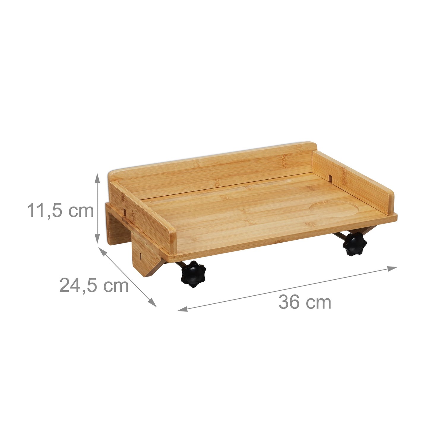 Collapsible bed shelf made of bamboo
