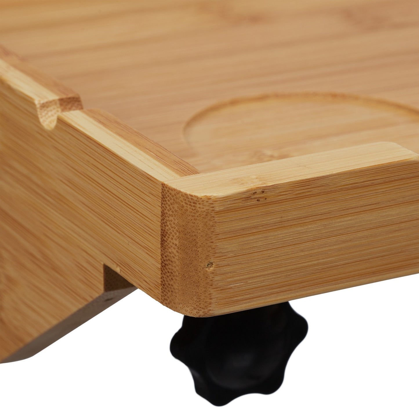Collapsible bed shelf made of bamboo