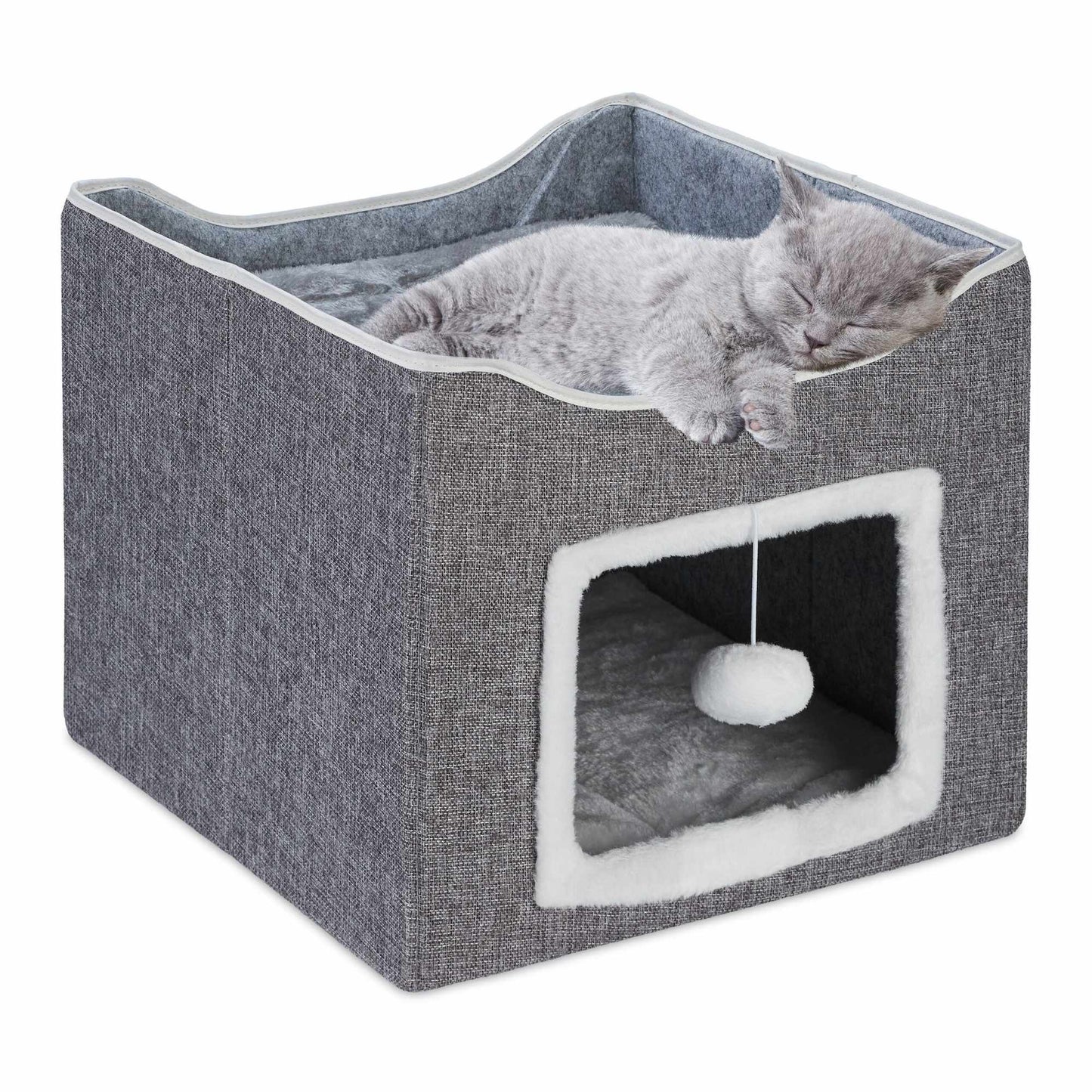 Collapsible cat pit in grey