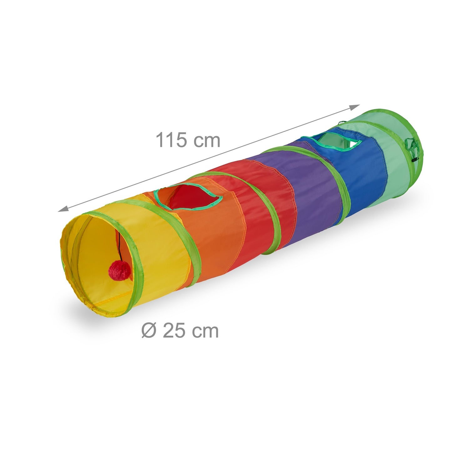 Collapsible cat tunnel in colorful colors