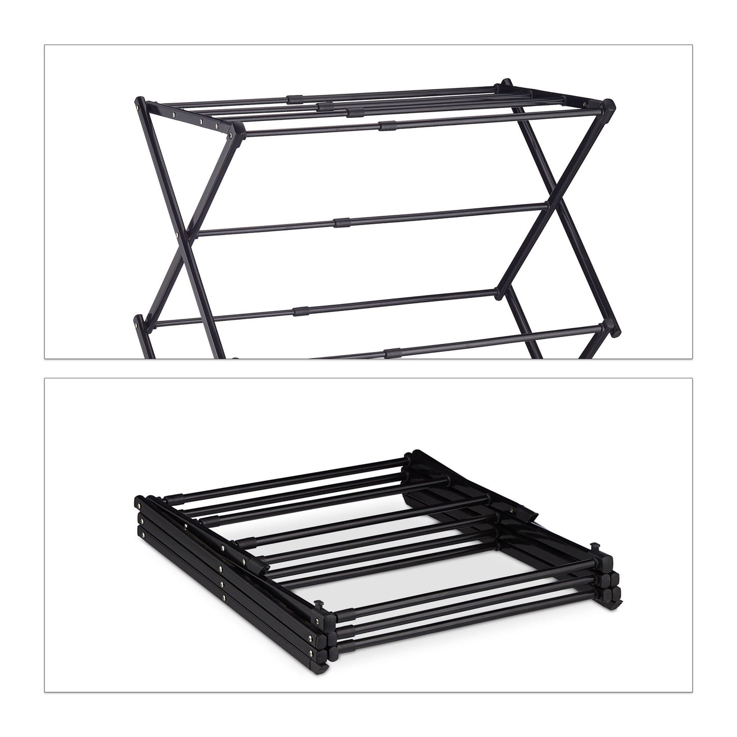 Collapsible clothes hanger with 50 clips