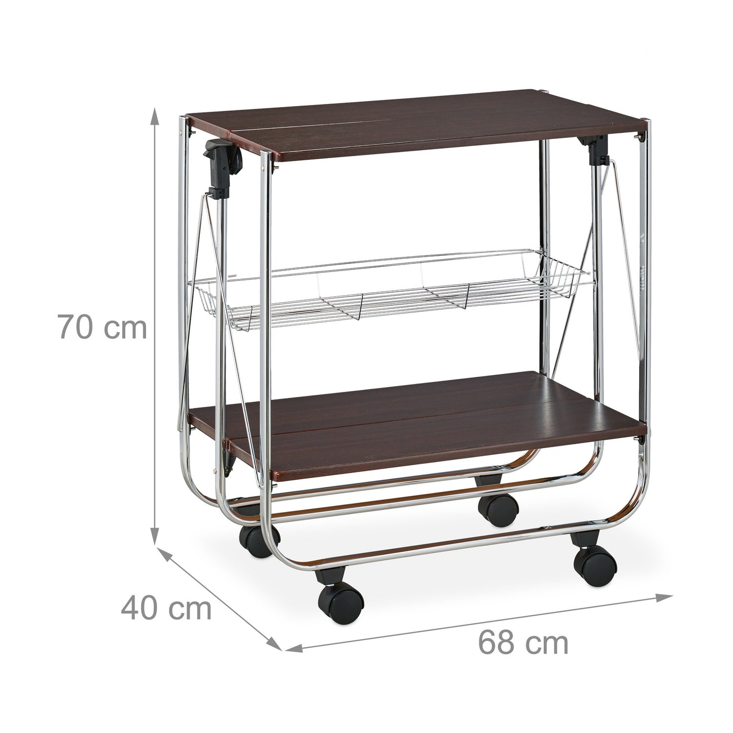 Collapsible serving trolley