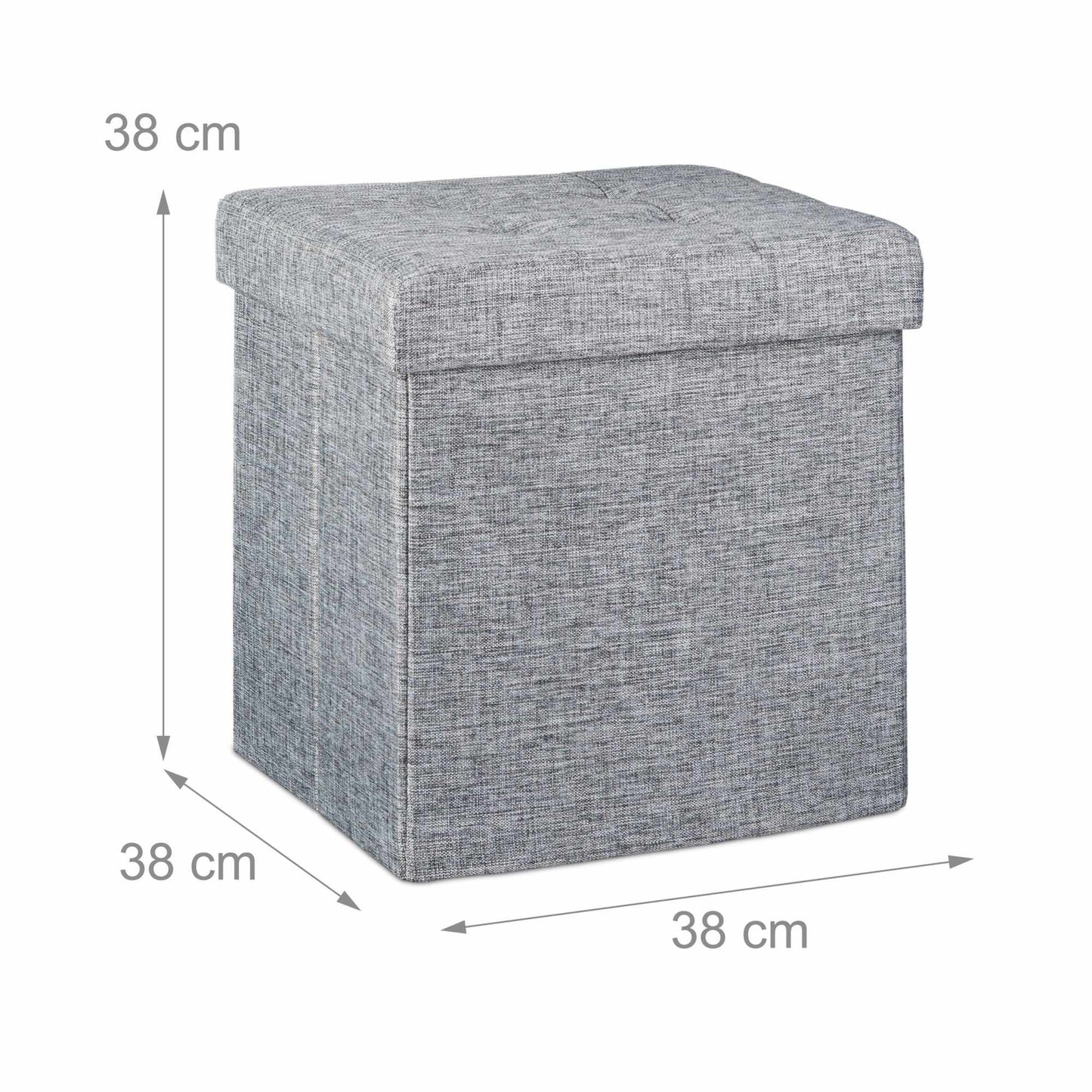 Collapsible stool with linen fabric storage