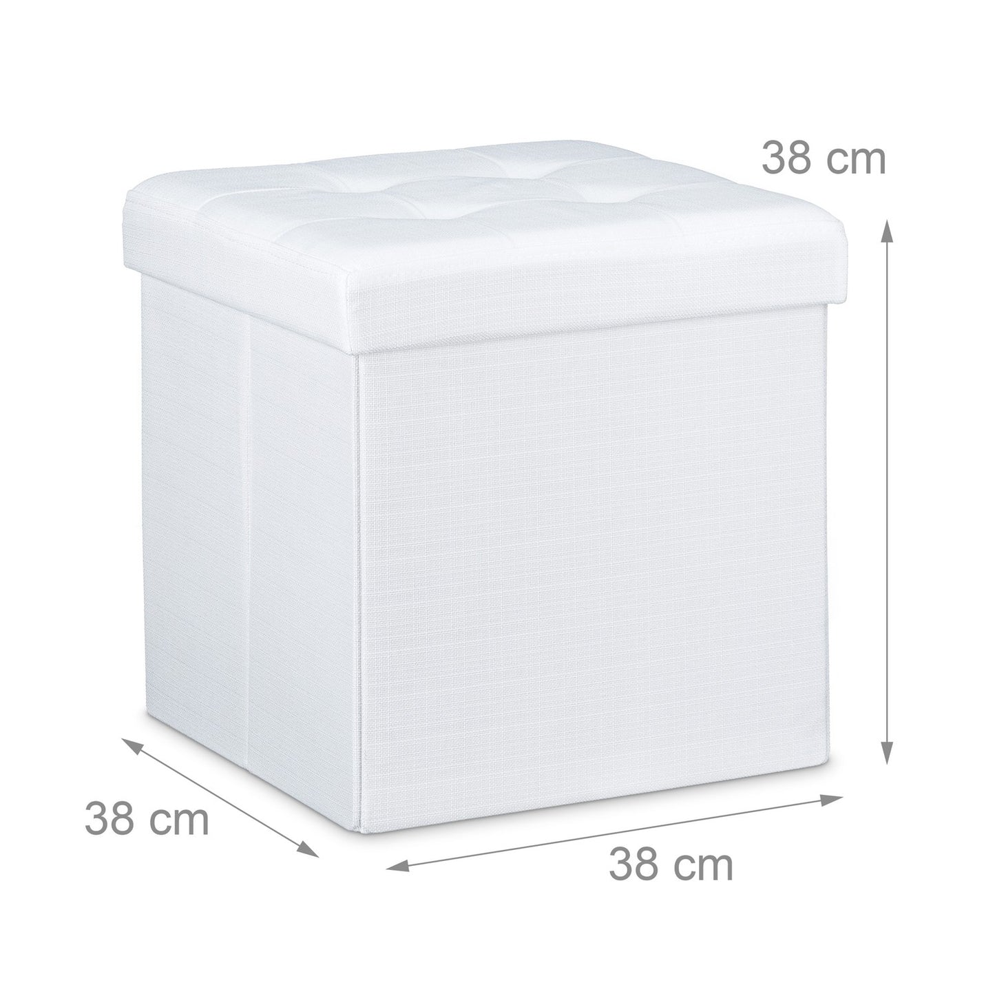 Collapsible stool with linen fabric storage