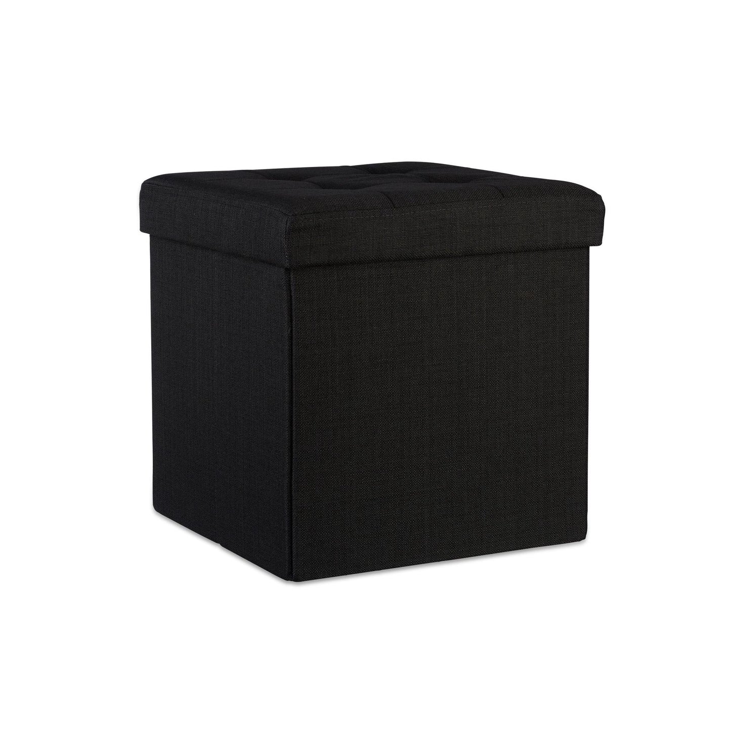 Collapsible stool with linen fabric storage