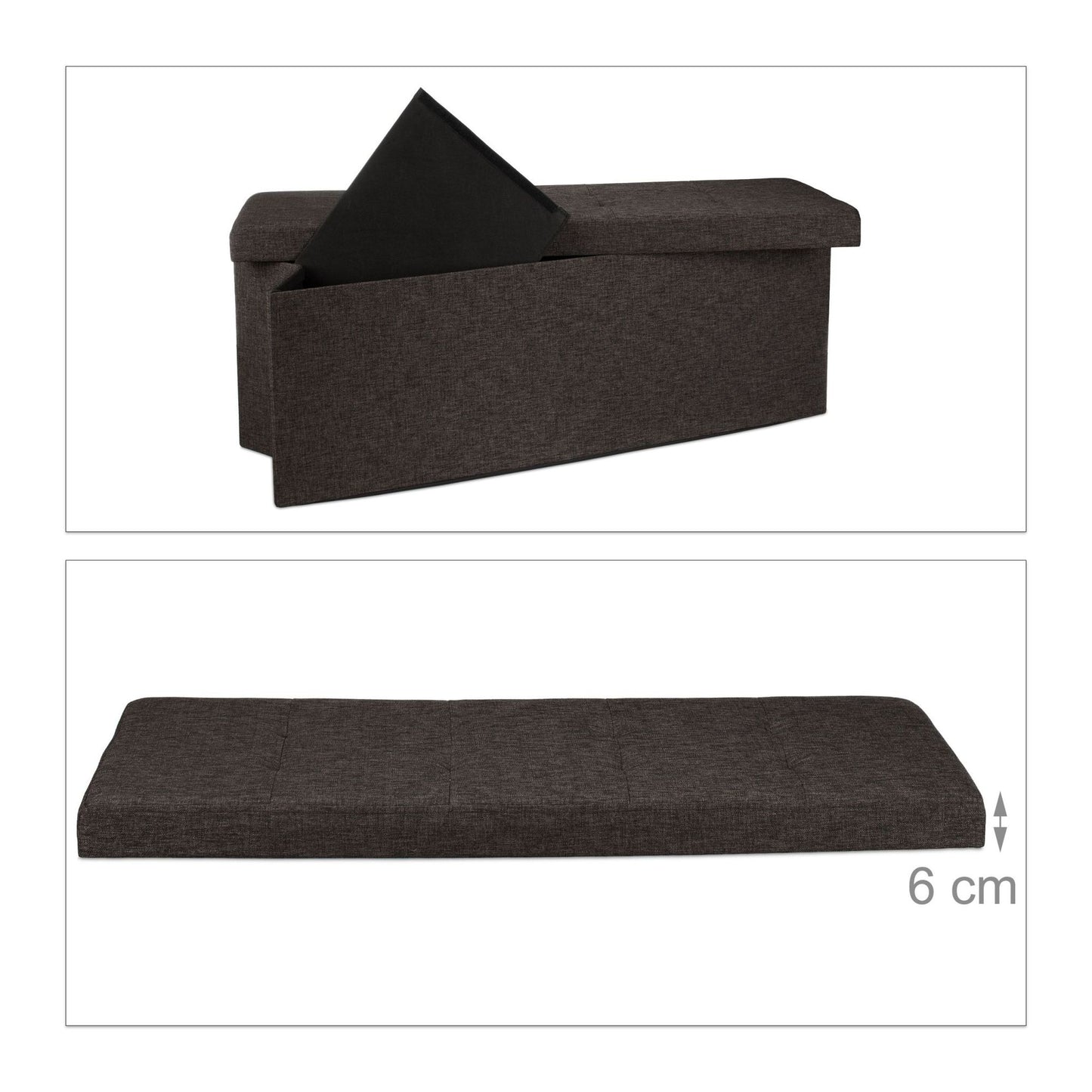 Collapsible storage bench linen fabric