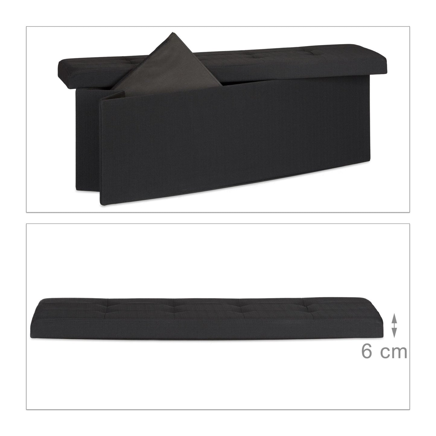 Collapsible storage bench linen fabric