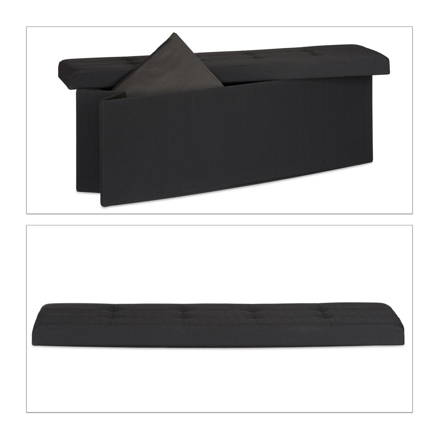 Collapsible storage bench linen fabric