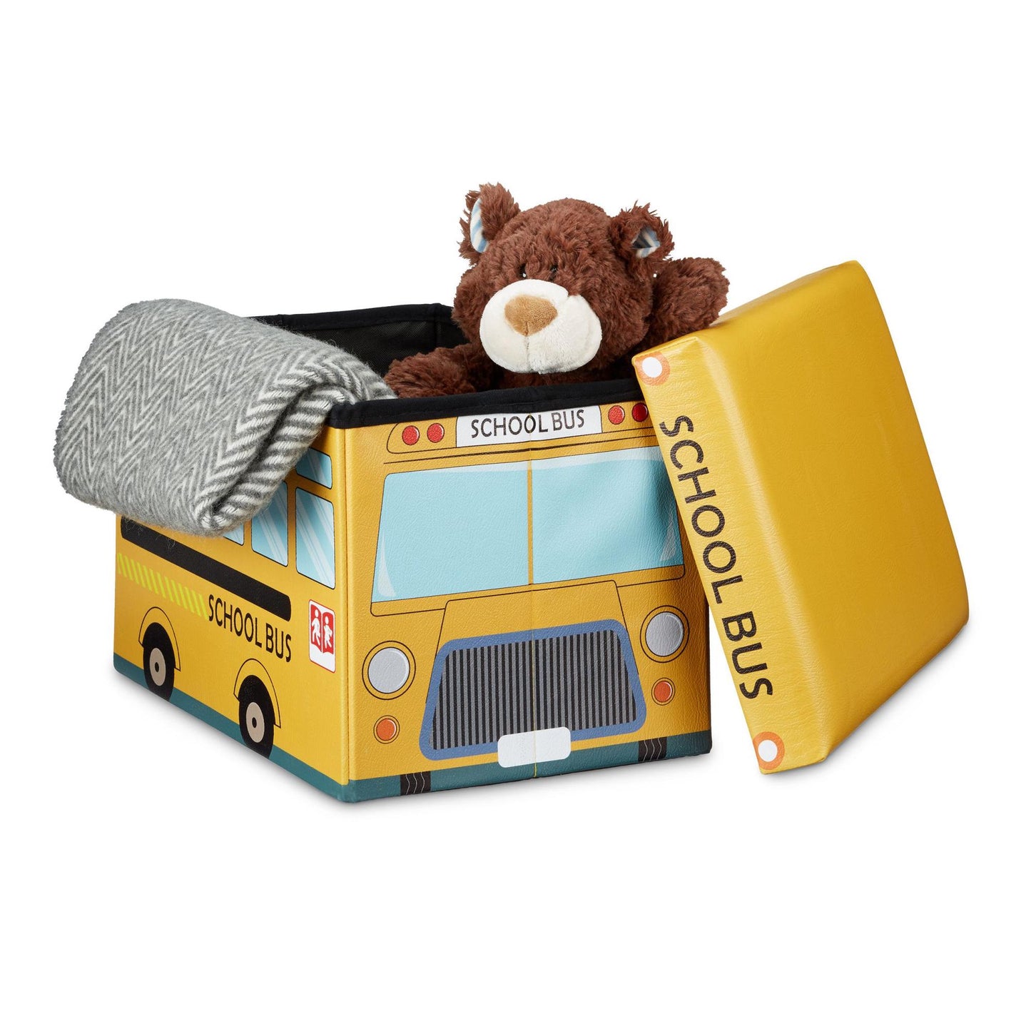 Collapsible toy box with storage space