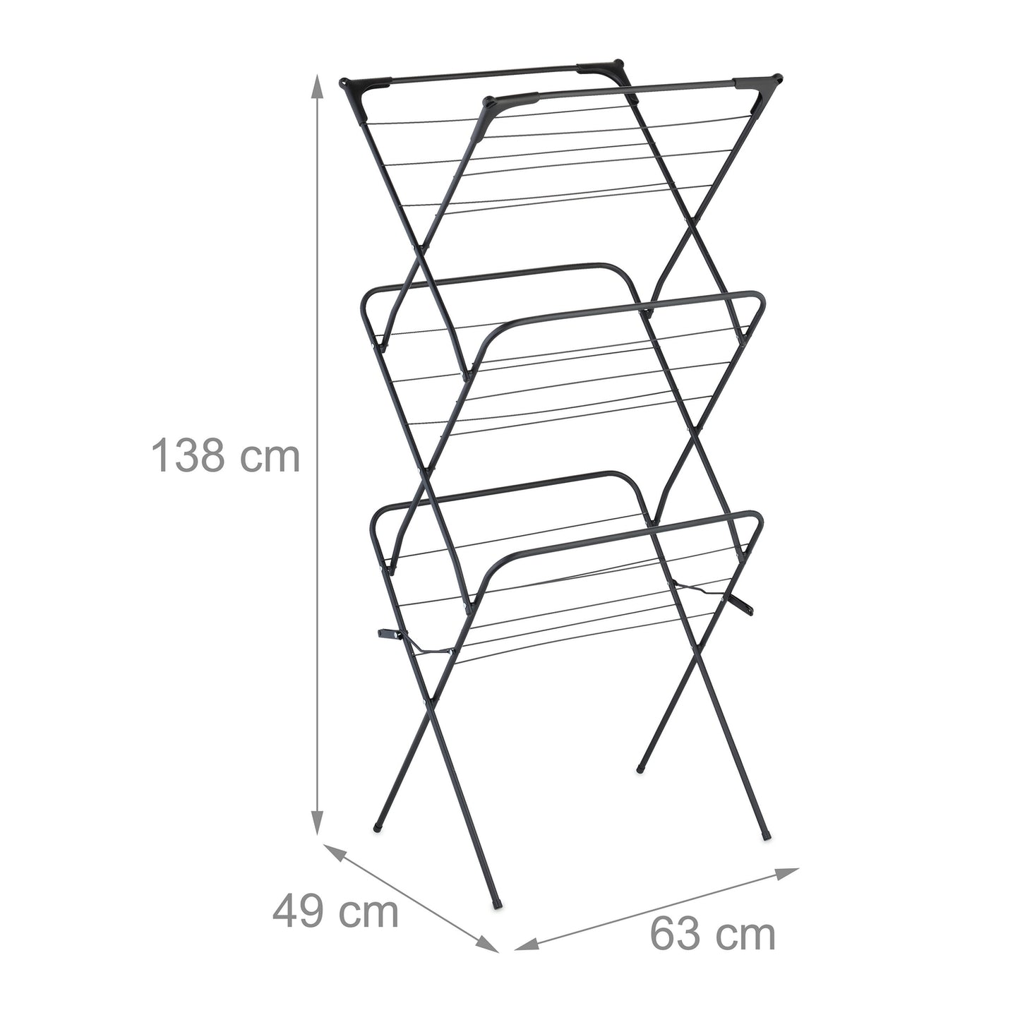 Collapsible washing rack with 50 clips
