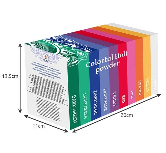 Colored Holi powder - set of 10x100g