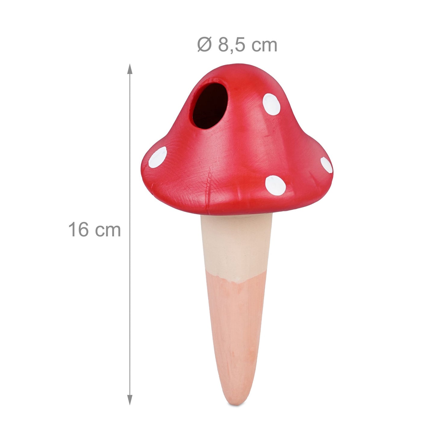 Colored mushrooms in the form of clay cones, 4 pcs