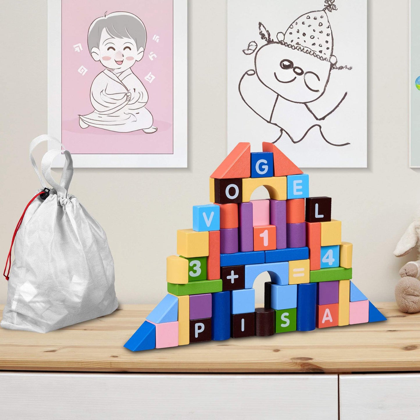 Colorful building blocks in sets