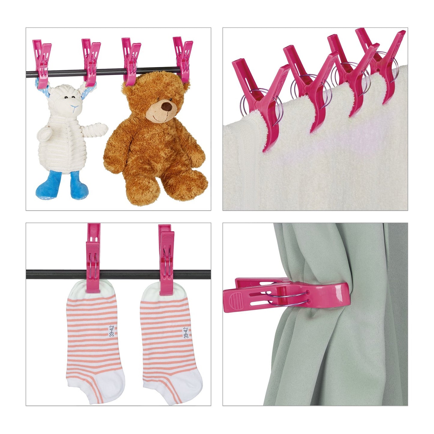 Colorful clips for beach towels - 16 pcs