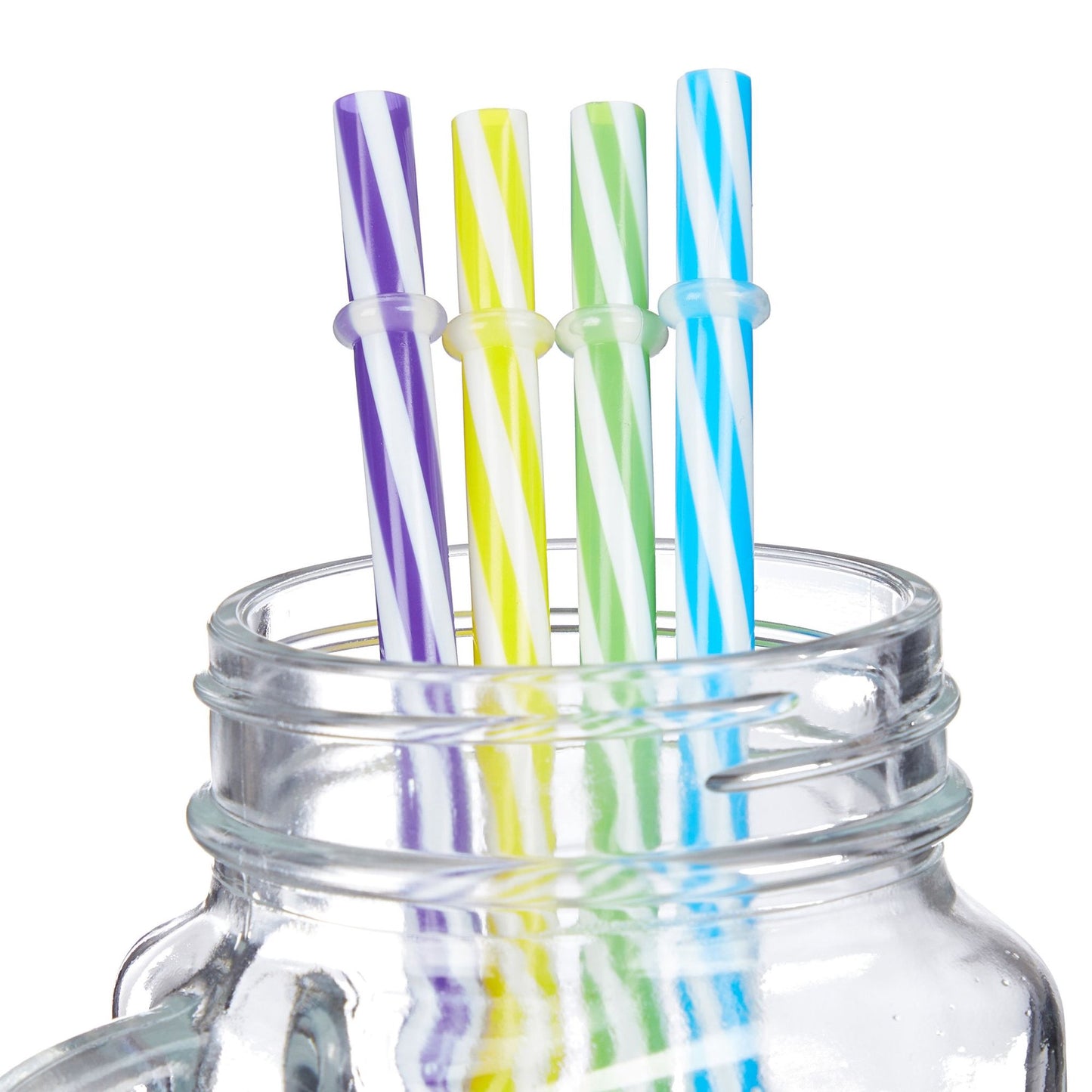 Colorful drinking glasses with lids - set of 8