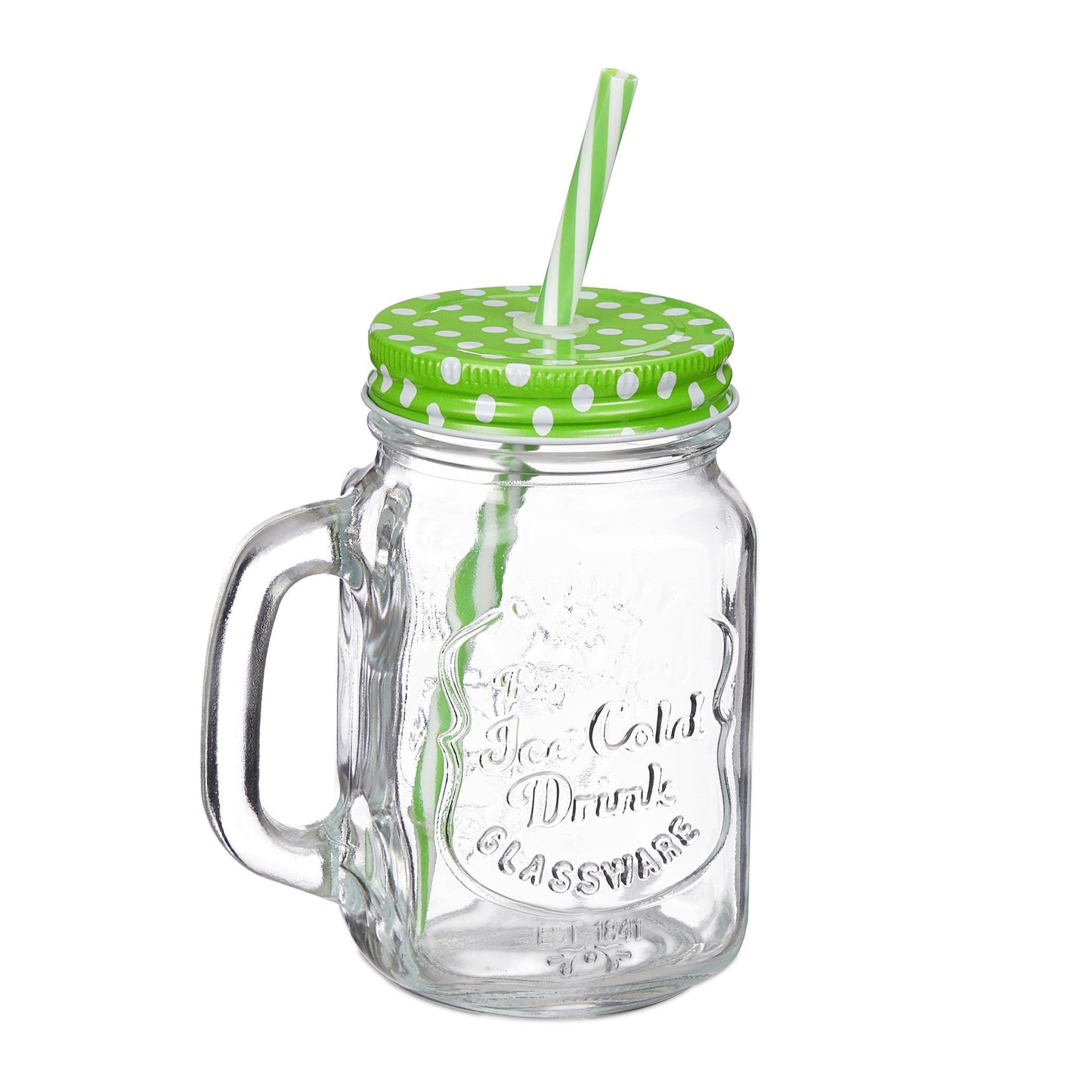 Colorful drinking glasses with lids - set of 8