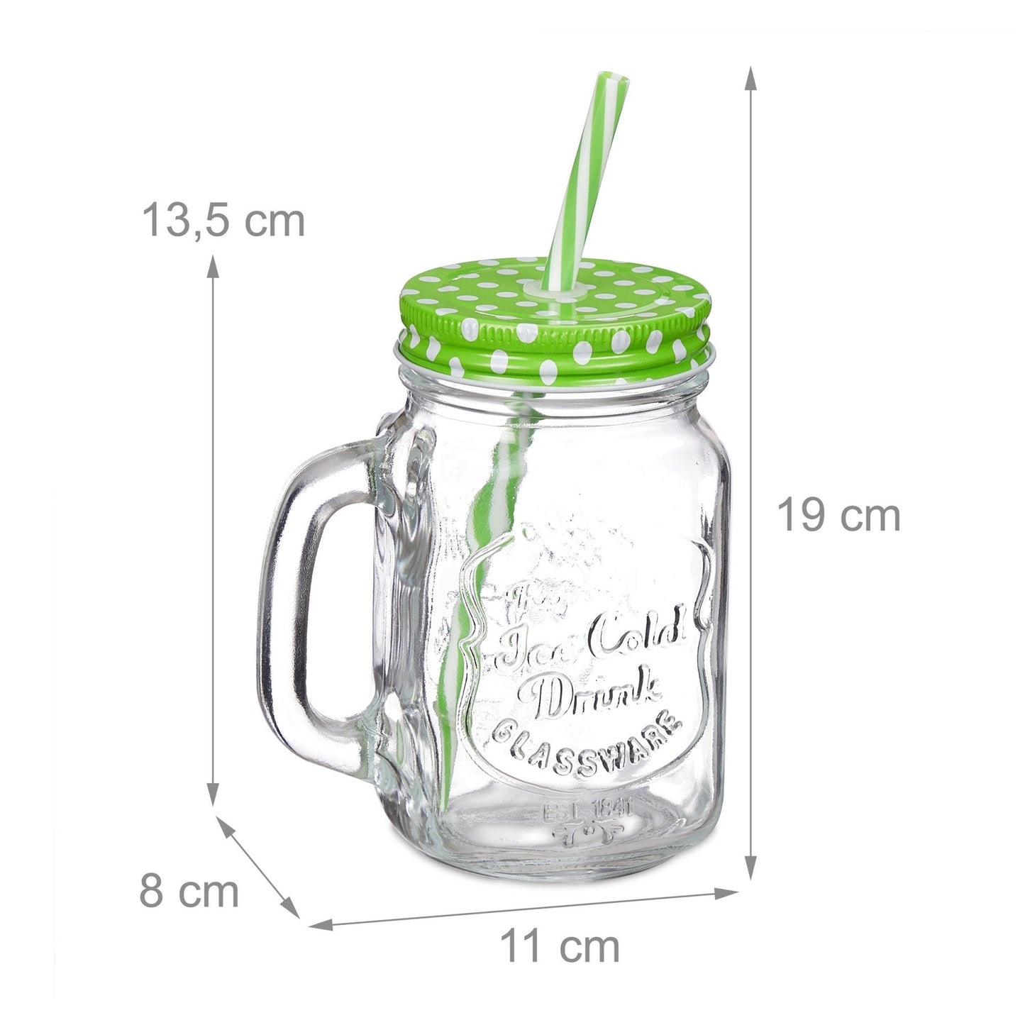 Colorful drinking glasses with lids - set of 8