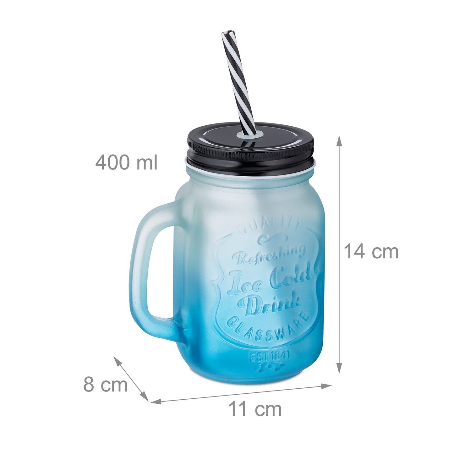 Colorful drinking glasses with lids set of 8