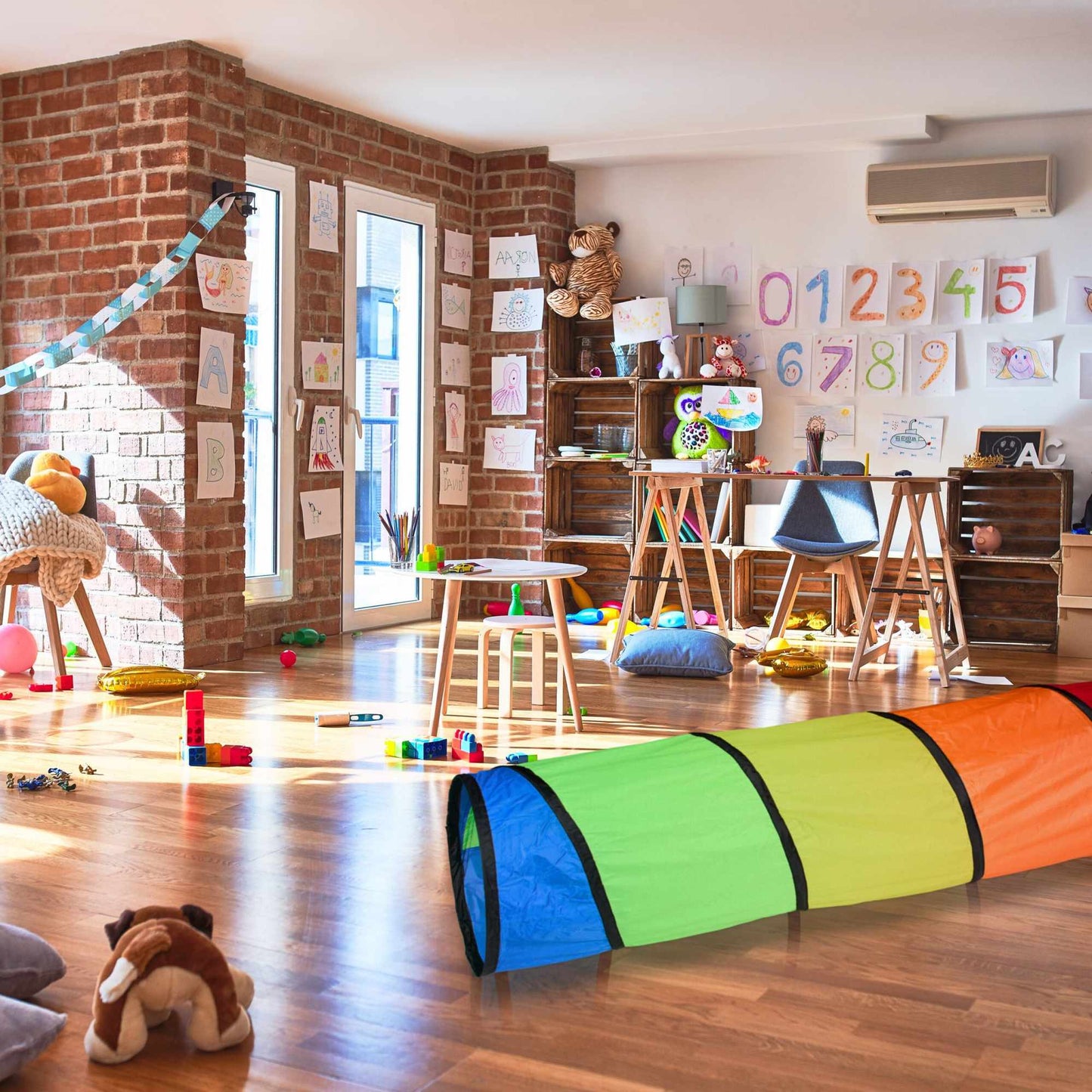 Colorful play tunnel