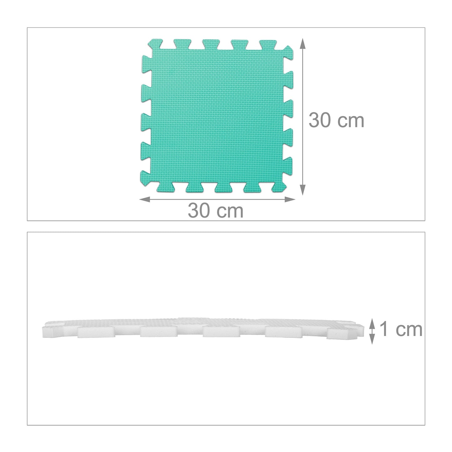 Colorful puzzle mat with border