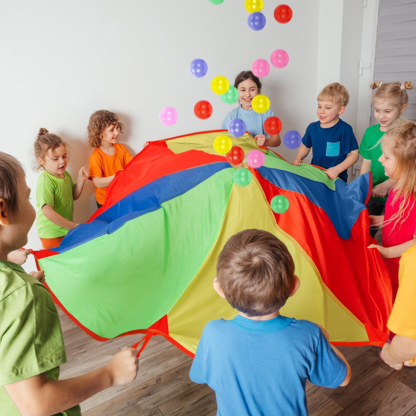 Colorful swing with balls