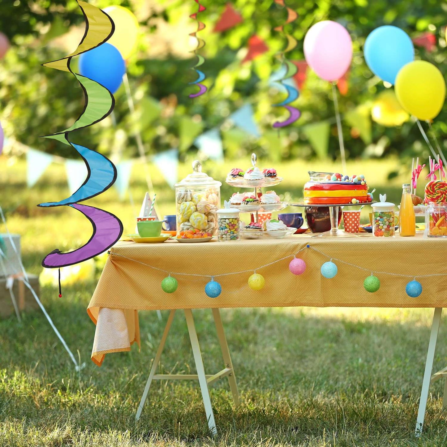 Colorful wind chimes in a set of 3