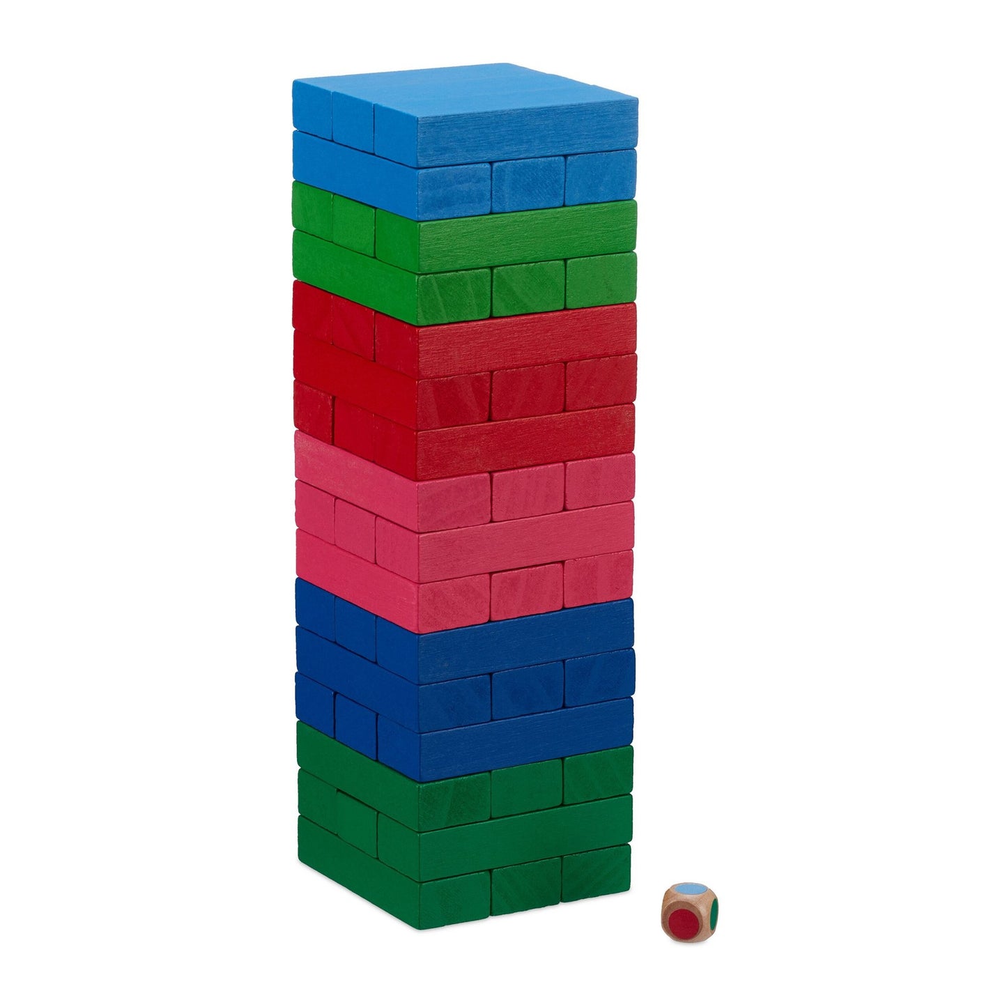 Colorful wooden swing tower