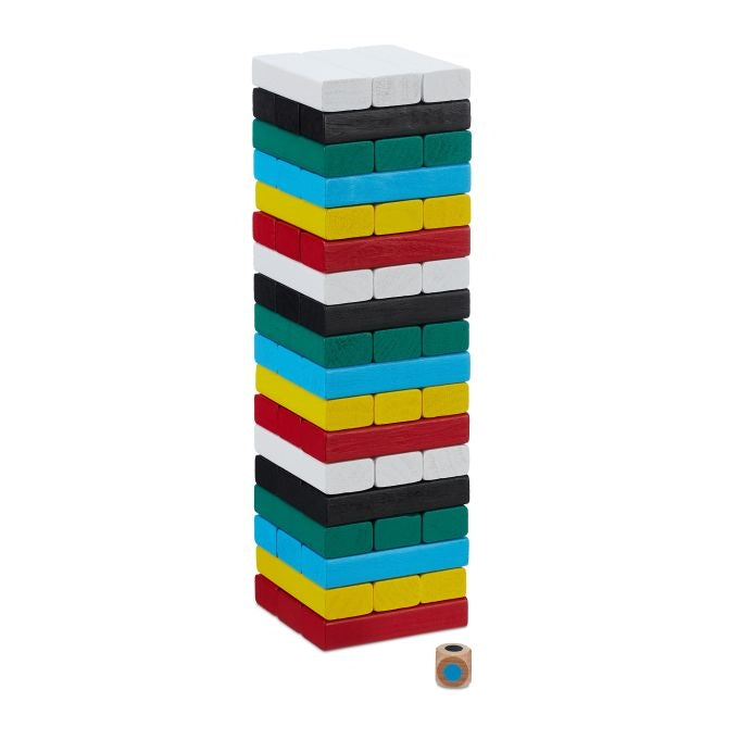 Colorful wooden swing tower