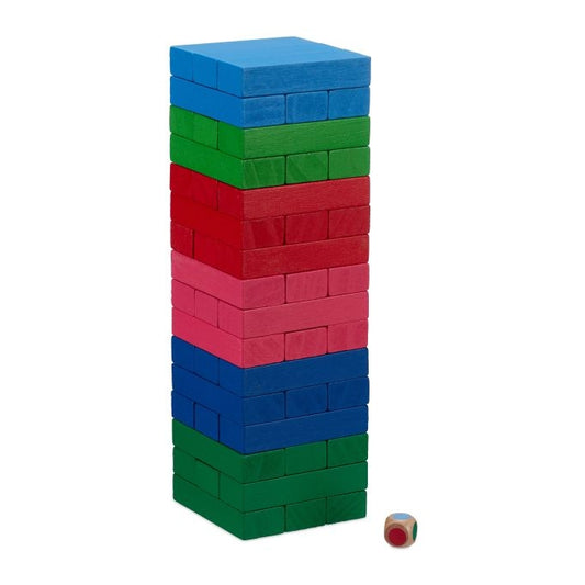 Colorful wooden swing tower
