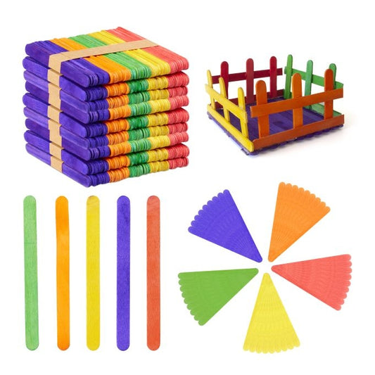 Colourful Wooden Sticks Set of 500