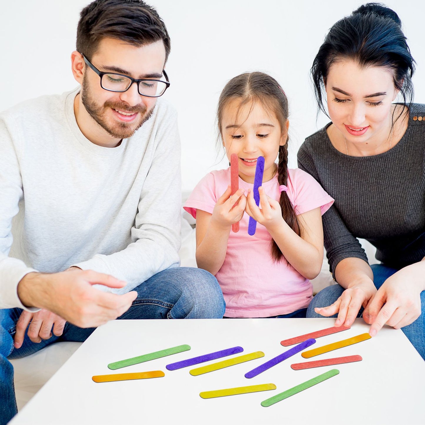 Colourful Wooden Sticks Set of 500