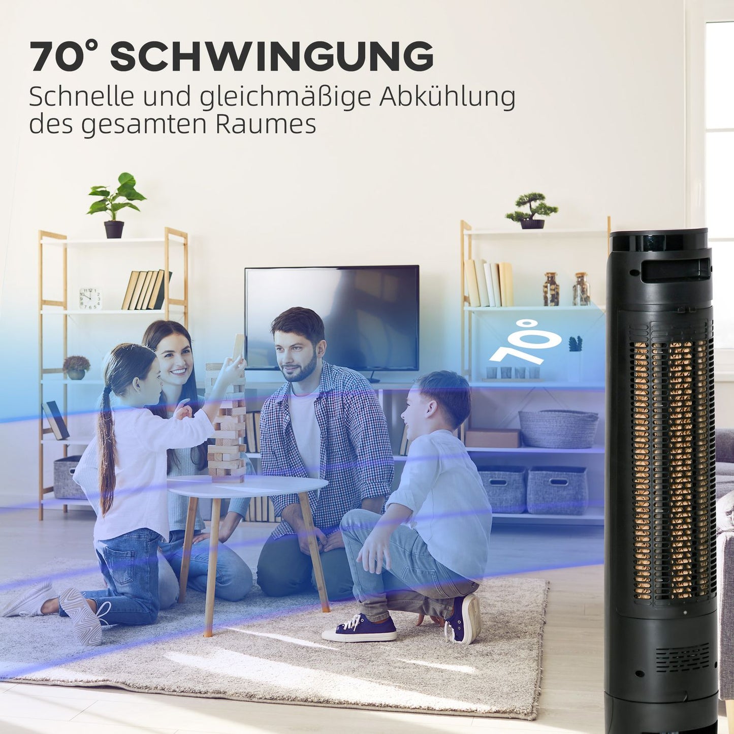 2-in-1 tower fan and air cooler, 4 modes, remote control