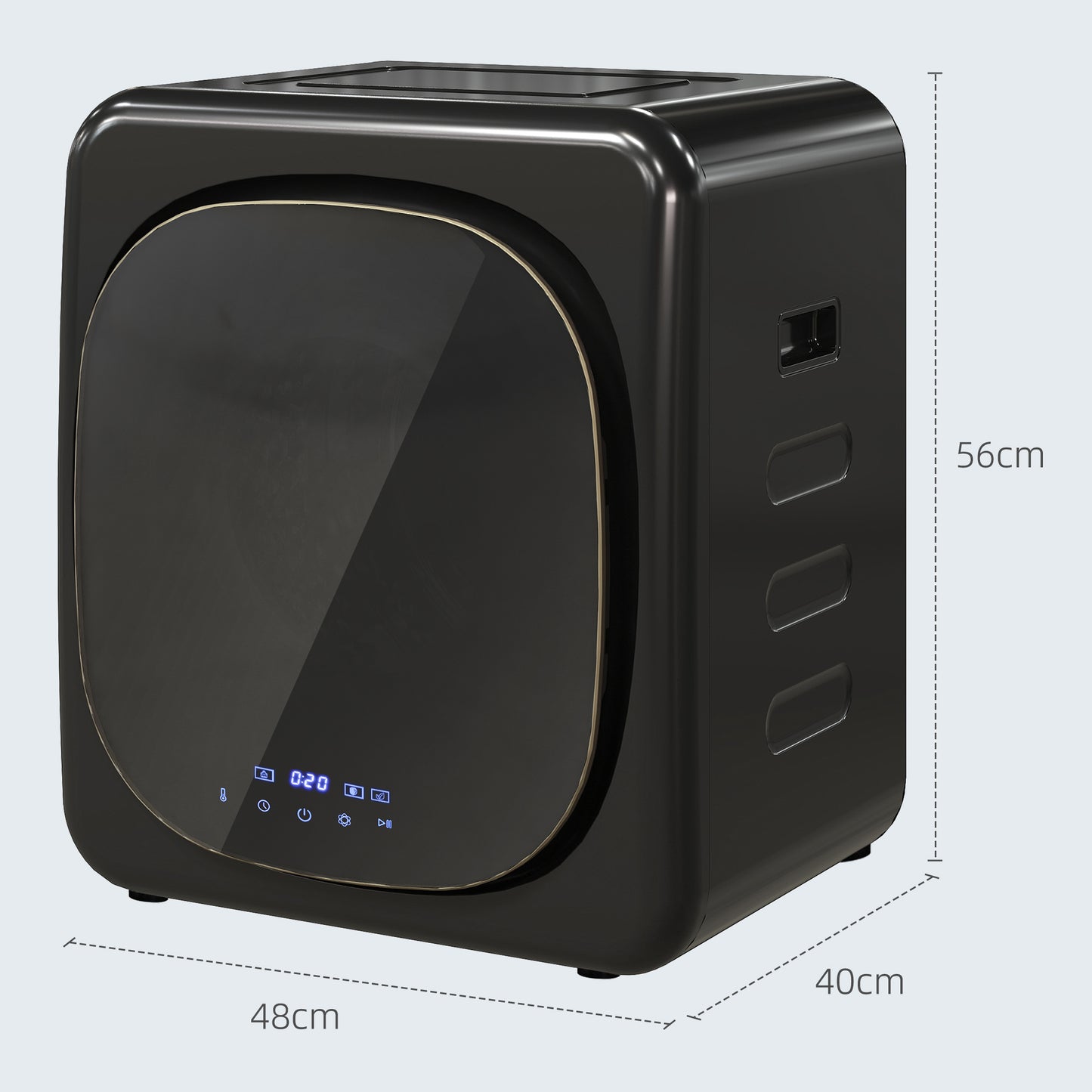 Compact 4kg Vent Dryer with UV Sterilization, Black