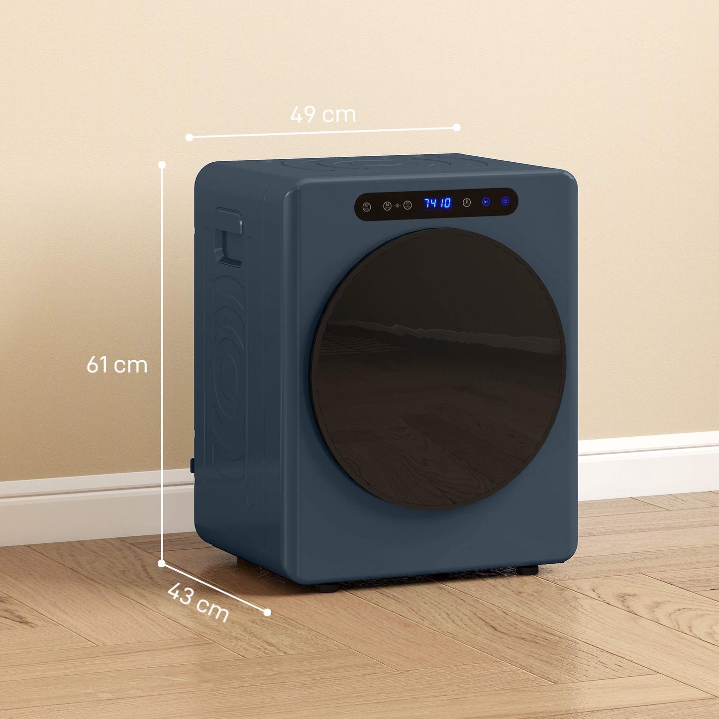Compact 5kg Front Load Dryer with Stainless Drum, 1000W