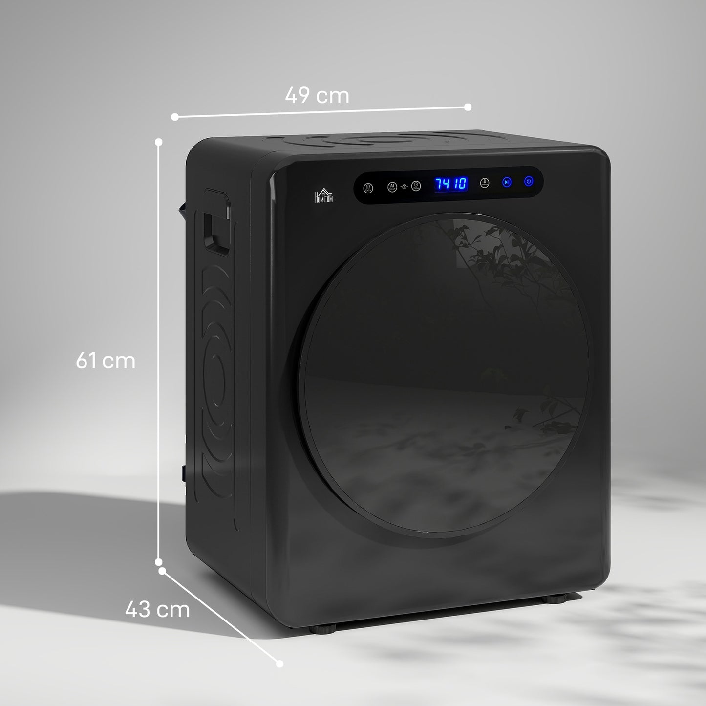 Compact Clothes Dryer, 4kg Capacity, 6 Programs, Black